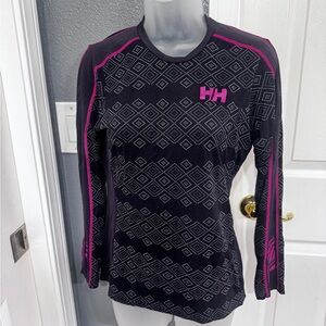 Helly Hansen Black and Pink Fitted Graphic Jersey